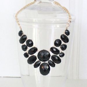 Charming Charlie Black & Gold Necklace Set
